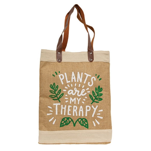 Eco-friendly market bag with natural jute texture and botanical theme