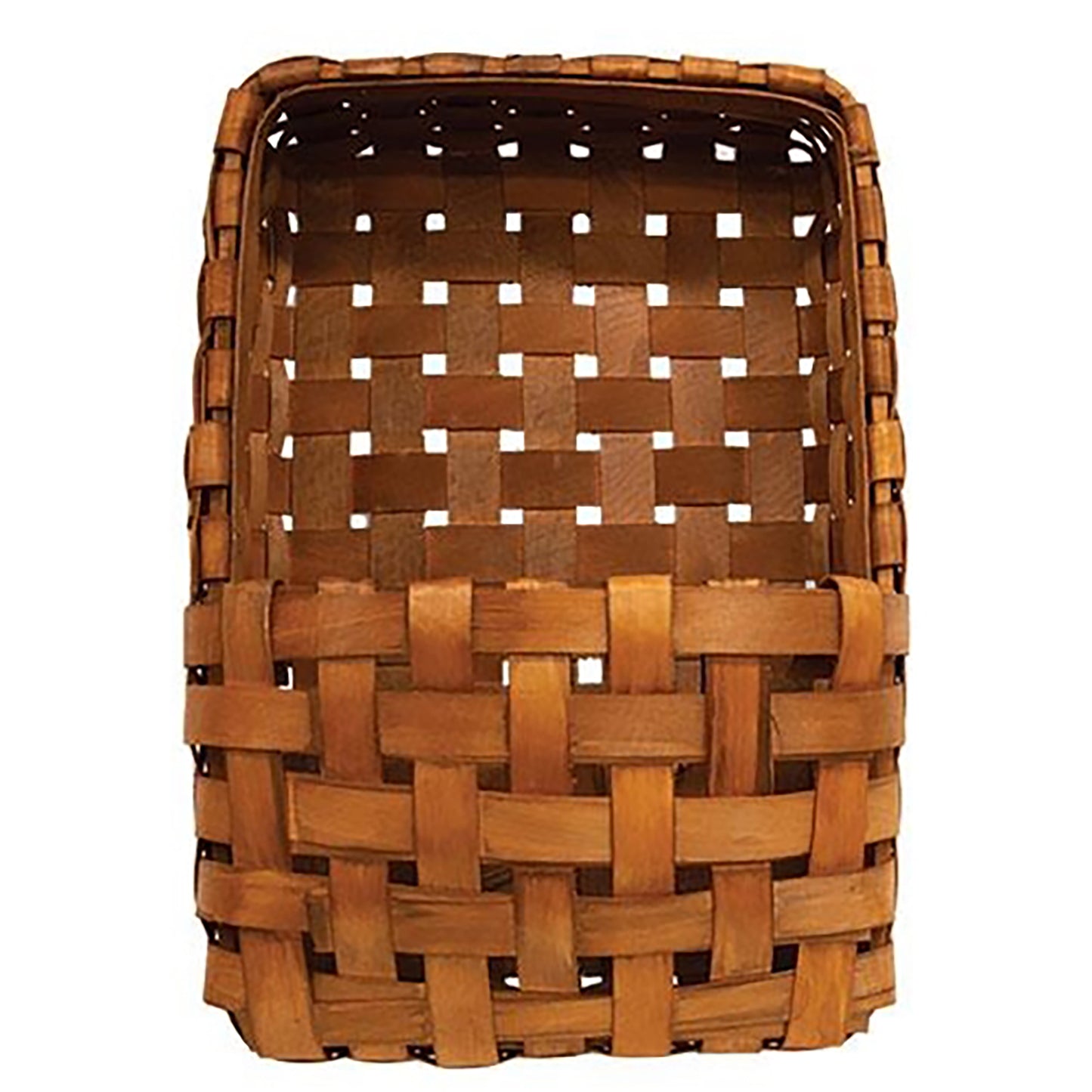 Nestable brown woven wall baskets for farmhouse storage or decorative displays