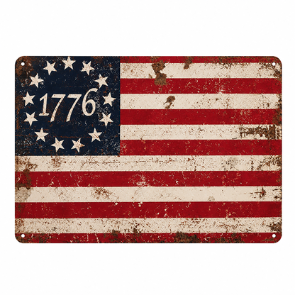 1776 Betsy Ross Flag Metal Sign