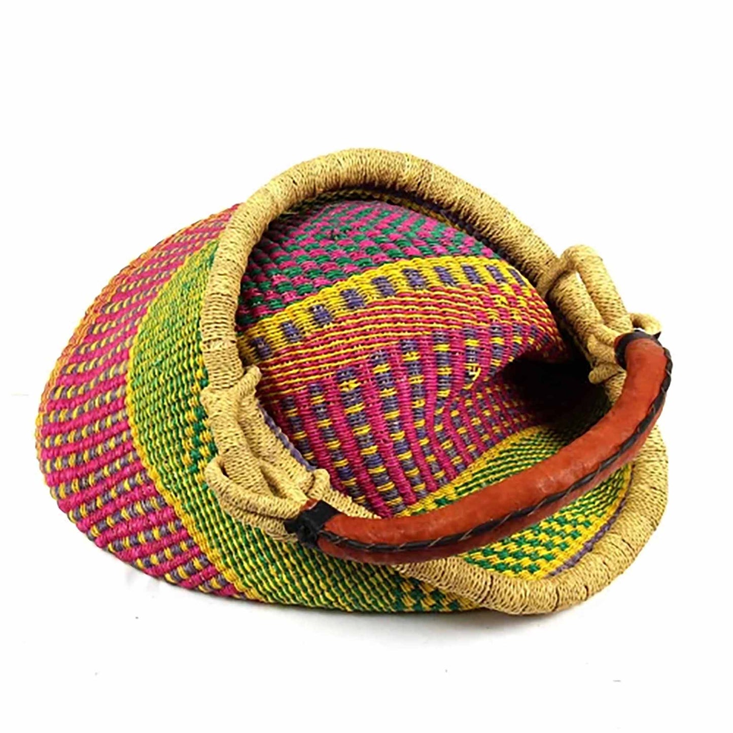 Handwoven Bolga Pot Basket Fair Trade Storage Basket