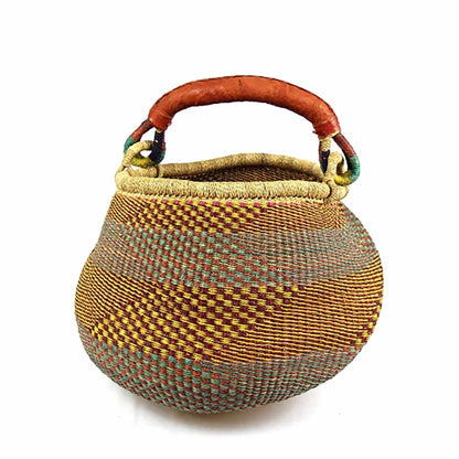 Handwoven Bolga Pot Basket Fair Trade Storage Basket