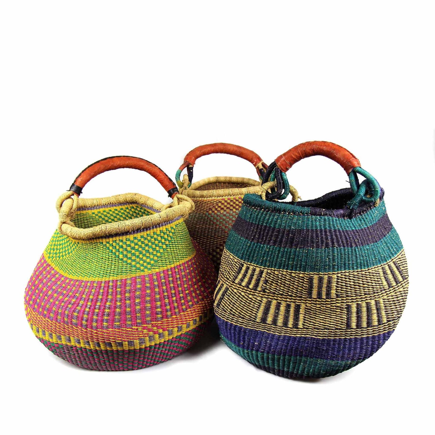Handwoven Bolga Pot Basket Fair Trade Storage Basket