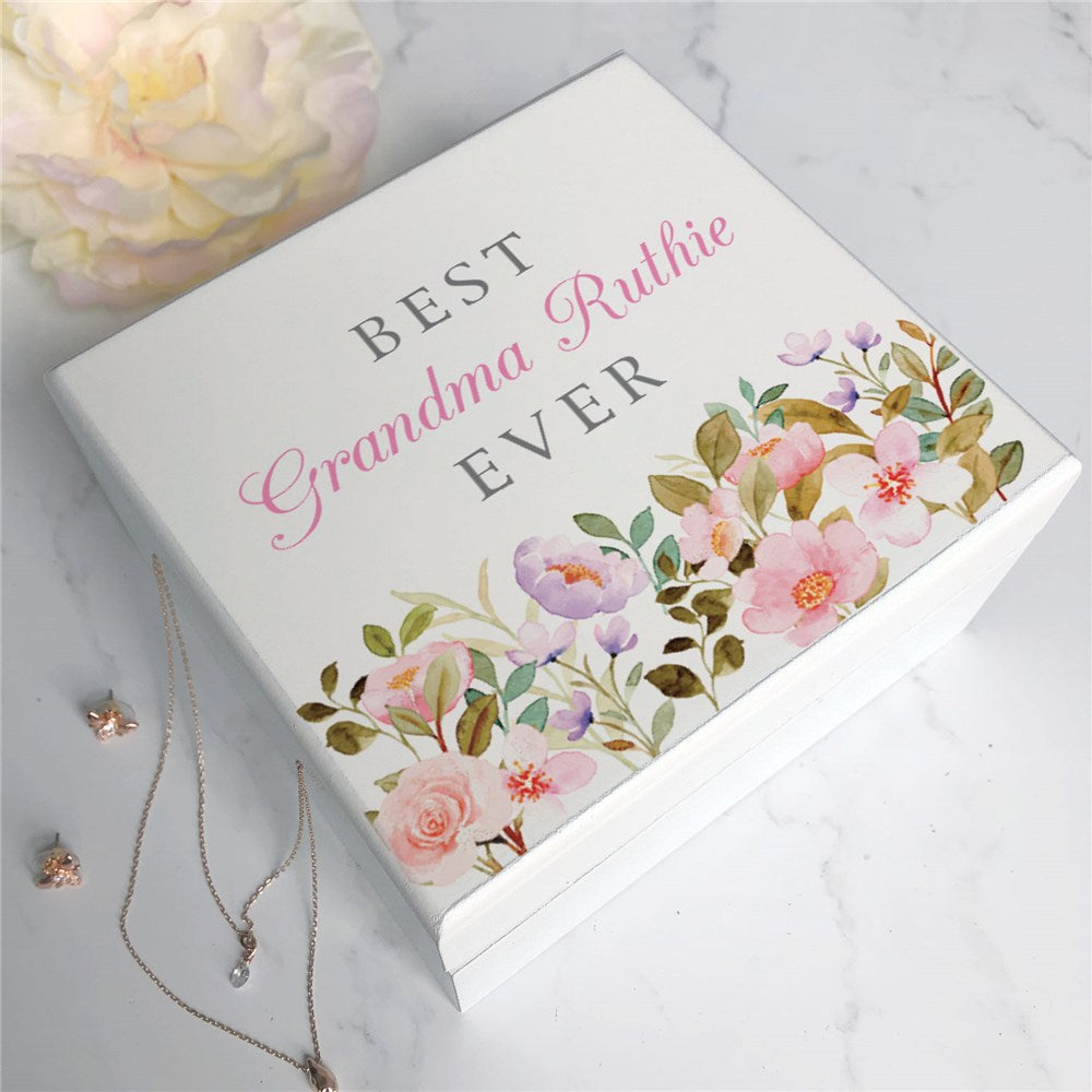 Personalized Best Ever Jewelry Box with mirror and custom name