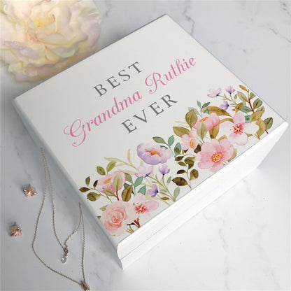 Personalized Best Ever Jewelry Box with mirror and custom name