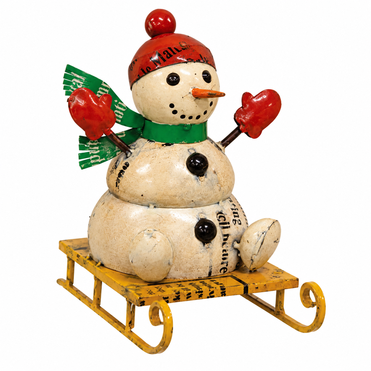 Recycled Metal Sledding Mr. McFlurry - 9"