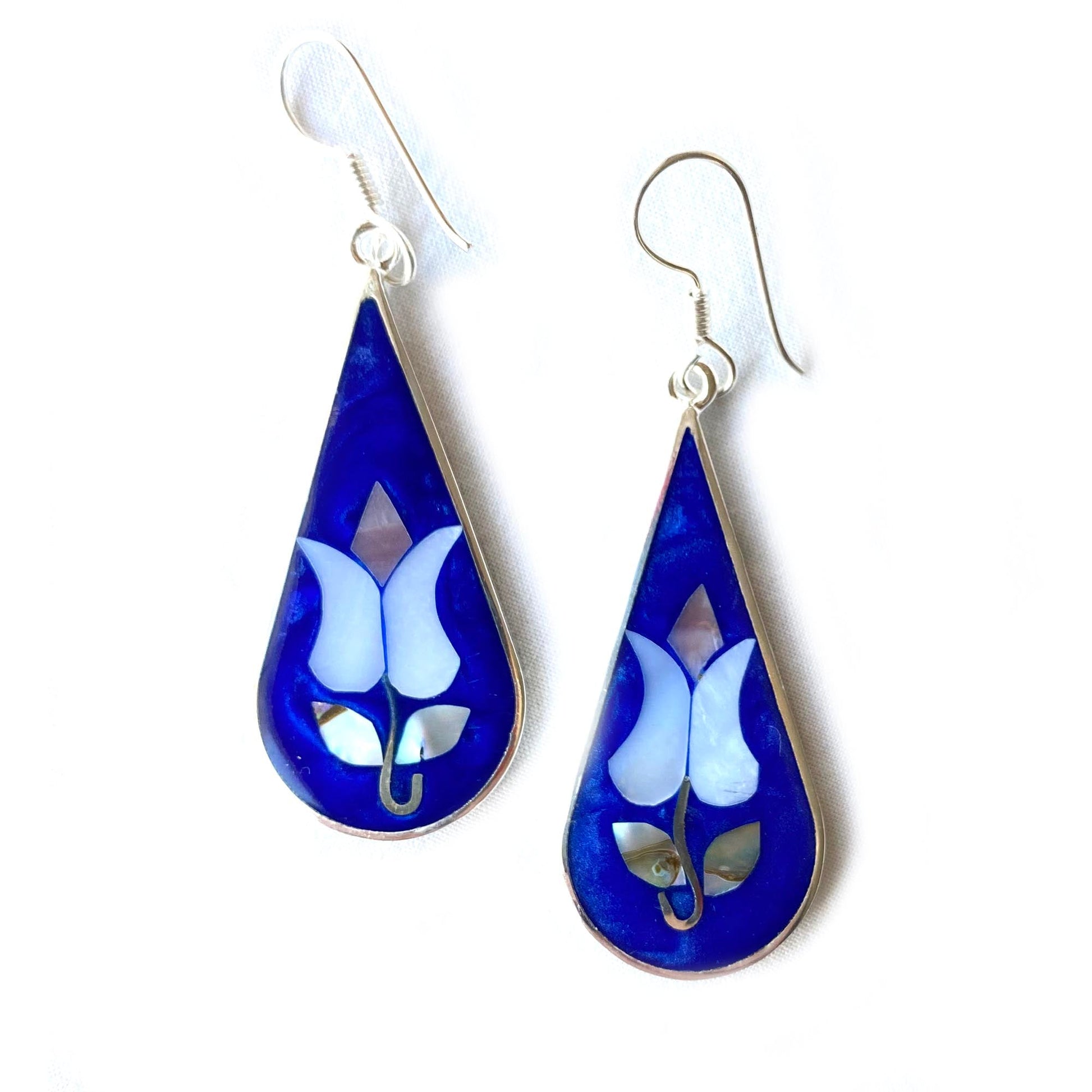 Elegant handmade earrings with organic abalone gemstones
