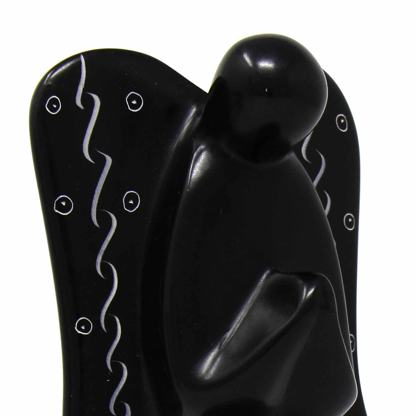 Spiritual gift angel made from black Kenyan soapstone