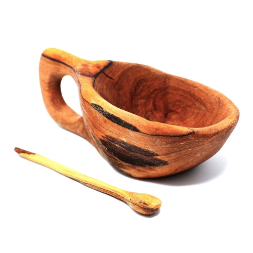 Rustic wooden spice container, perfect for storing salt, sugar, or seasonings.