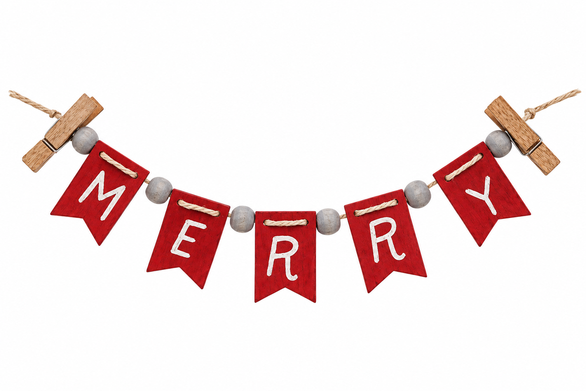Merry Mini Clip Banner - 9.75"