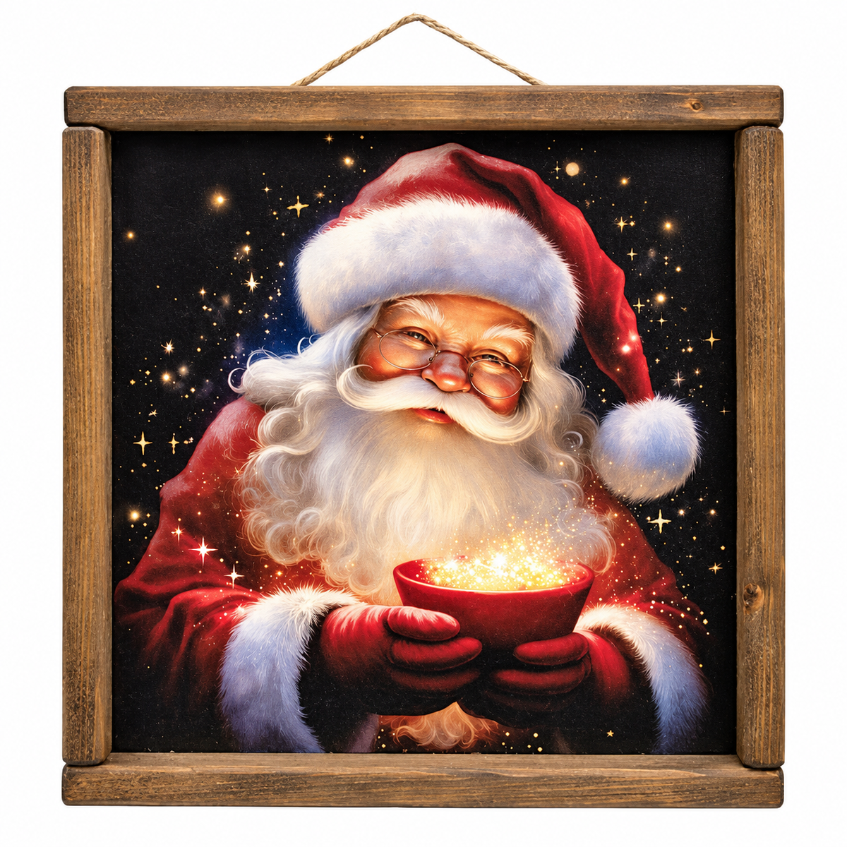 Cup of Magic Santa Portrait - 12" Sq.