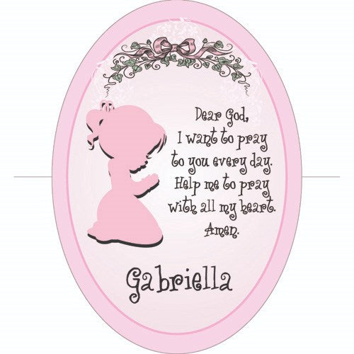 Custom faith-based keepsake cross for girls’ bedrooms or baptisms