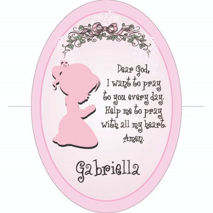 Custom faith-based keepsake cross for girls’ bedrooms or baptisms