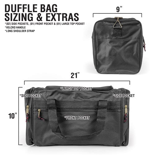 Monogrammed-style personalized duffel bag for men, great for groomsmen gifts
