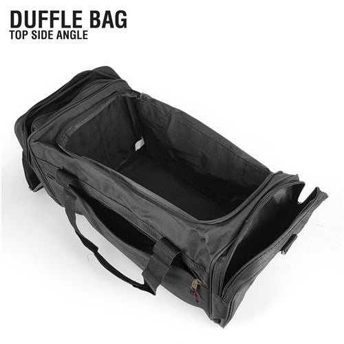 Travel and gym duffel bag with embroidered text, perfect for students or coaches