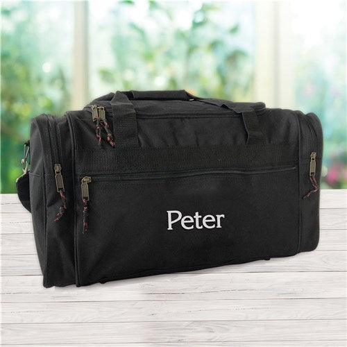 Custom name embroidered gear bag for sports, fitness, or overnight travel